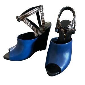 Phillip Lim 3.1 Juliette Wedge Sandal Blue and Black Size 36